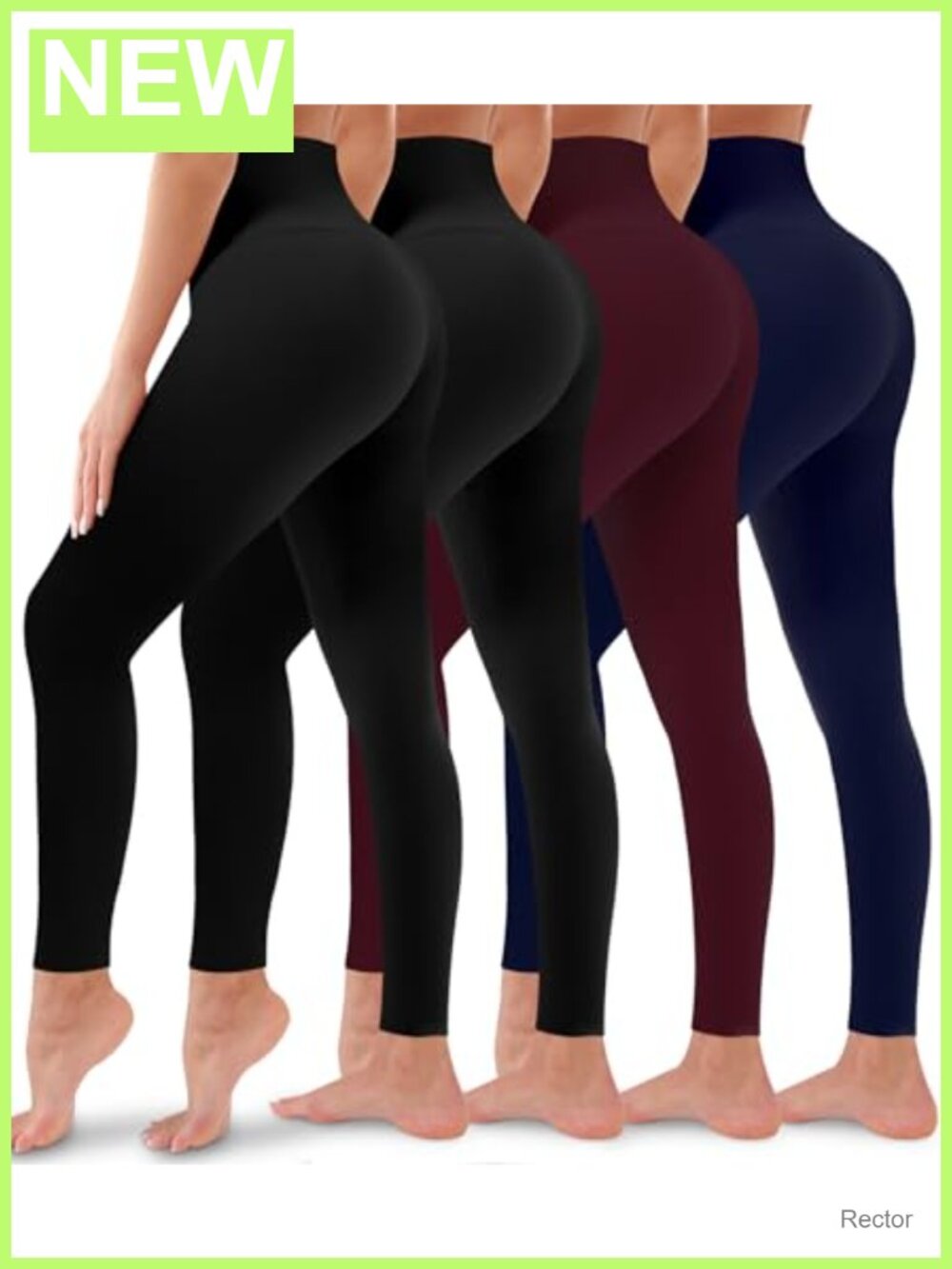 4 Pack High Waisted Tummy Control Leggings Buttery Soft Opaque Yoga Pants